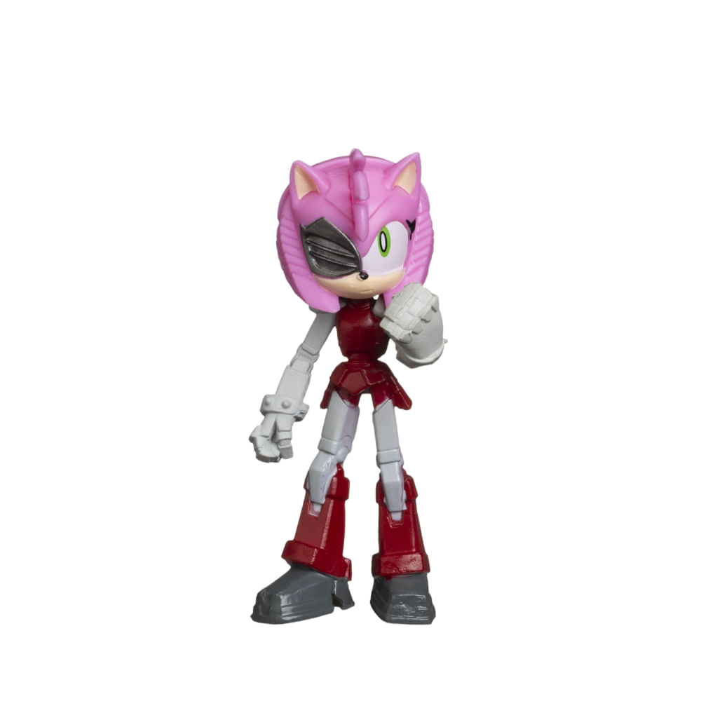 Kit 5 Bonecos Col 6,5cm Tails, Knuckles Pirata, Rose, Sonic - Imagem 3