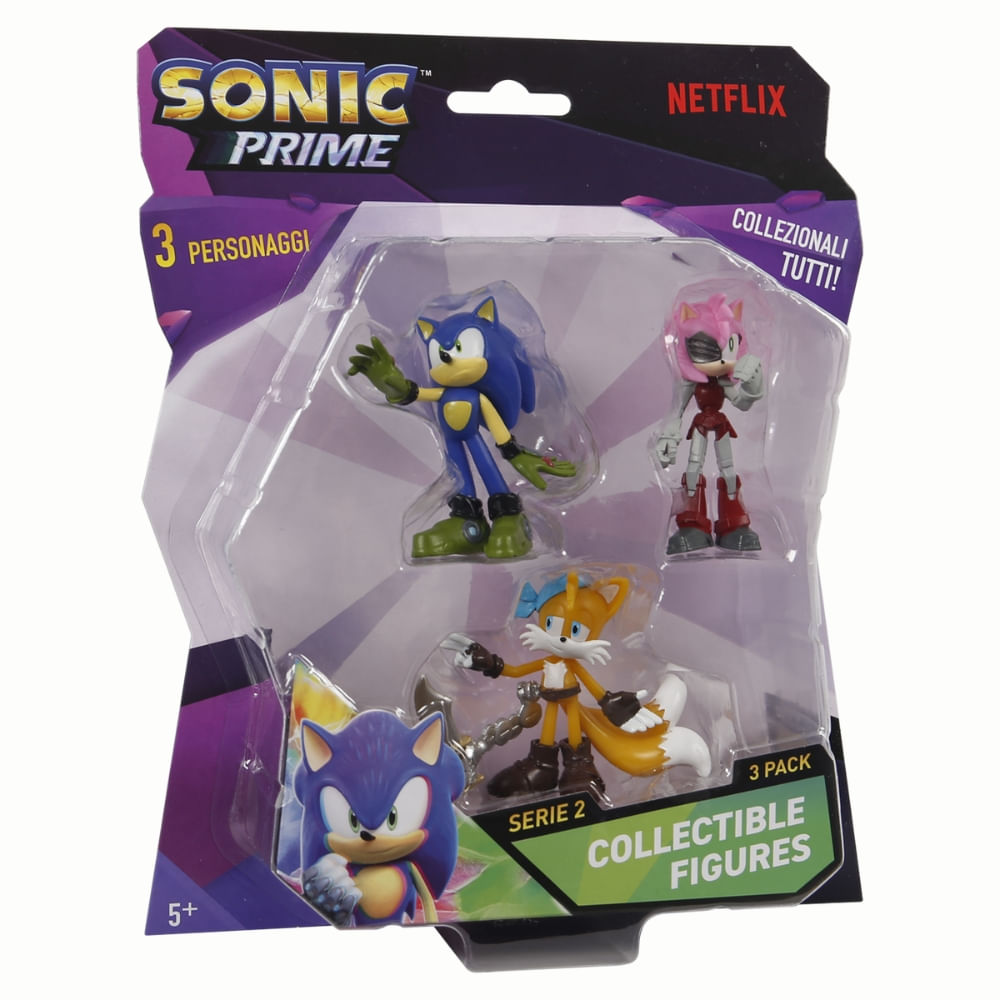 Kit 3 Bonecos Col 6,5cm Tails Pirata, Rusty Rose, Sonic - Imagem 2