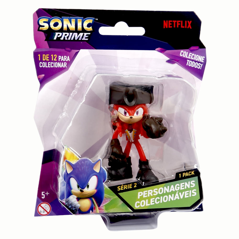 Boneco Colecionável 6,5cm Sonic Prime - Knuckles Pirata - Imagem 3