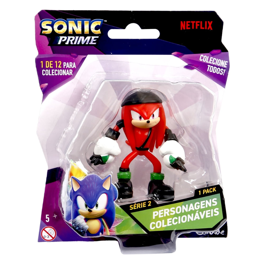 Boneco Colecionável 6,5cm Sonic Prime - Knucks - Imagem 3