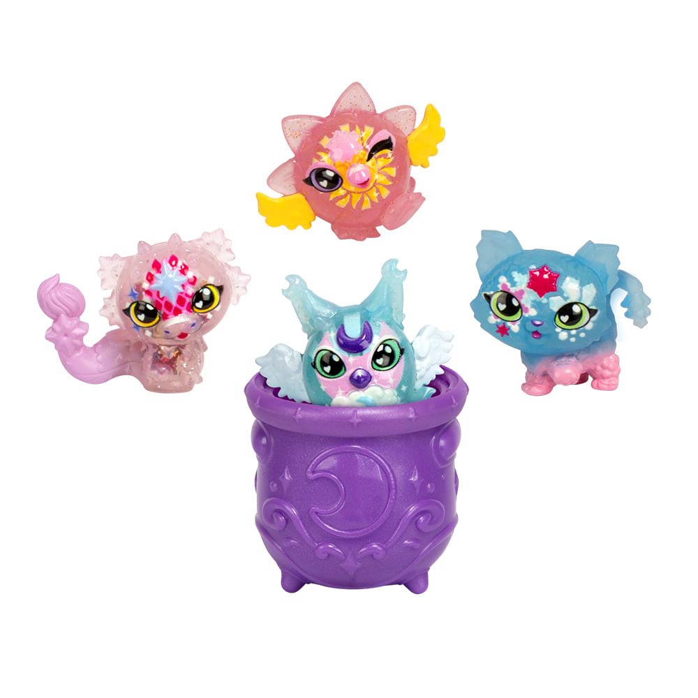 Kit com 4 Mini Bonecos Magic Mixies Minis