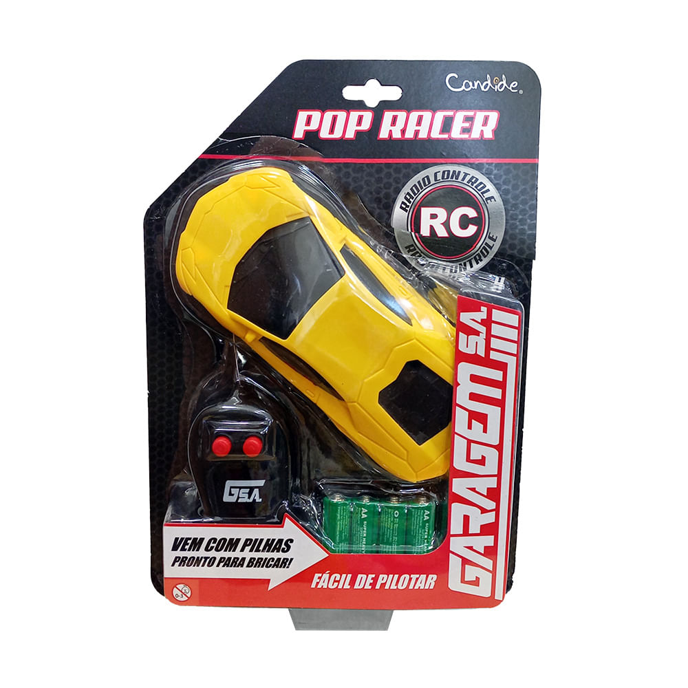 Carrinho C/r Garagem S.a. Pop Racer - Lamborguini Amarela - Imagem 3