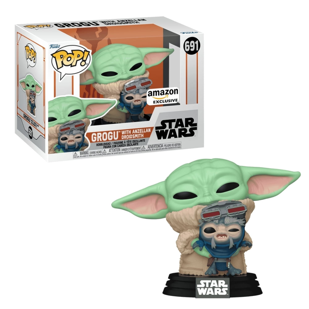 Boneco Funko Pop! Star Wars Mandalorian - Grogu com Droidsmith