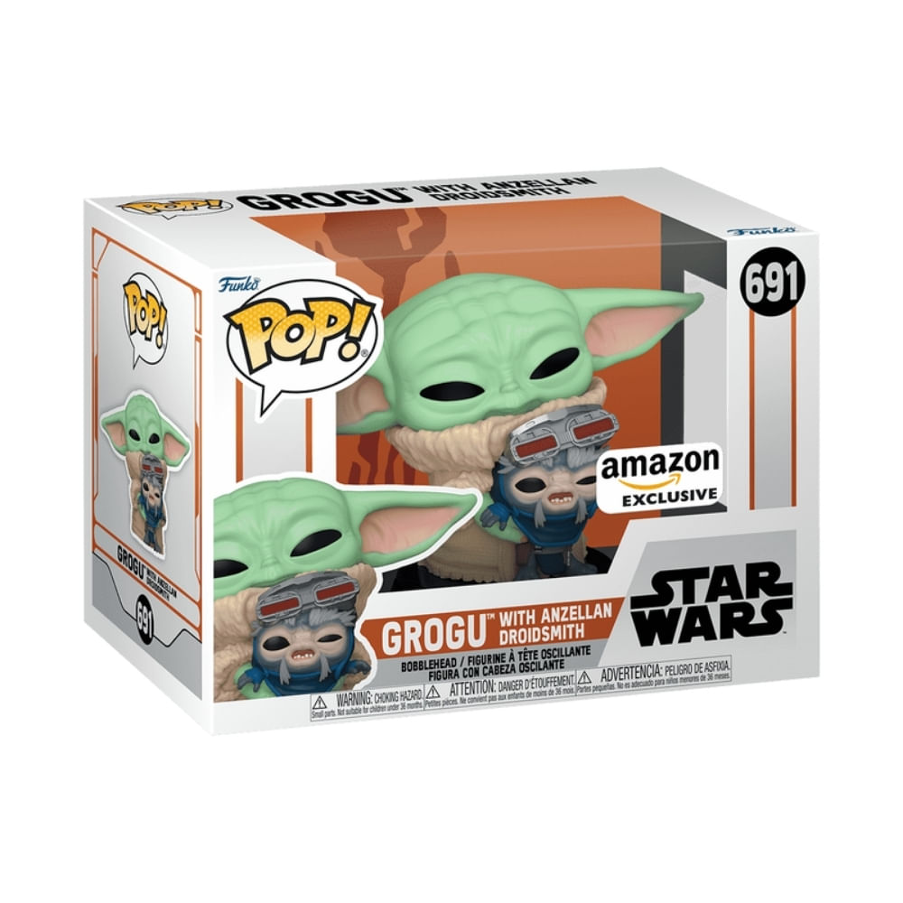 Boneco Funko Pop! Star Wars Mandalorian - Grogu com Droidsmith - Imagem 3