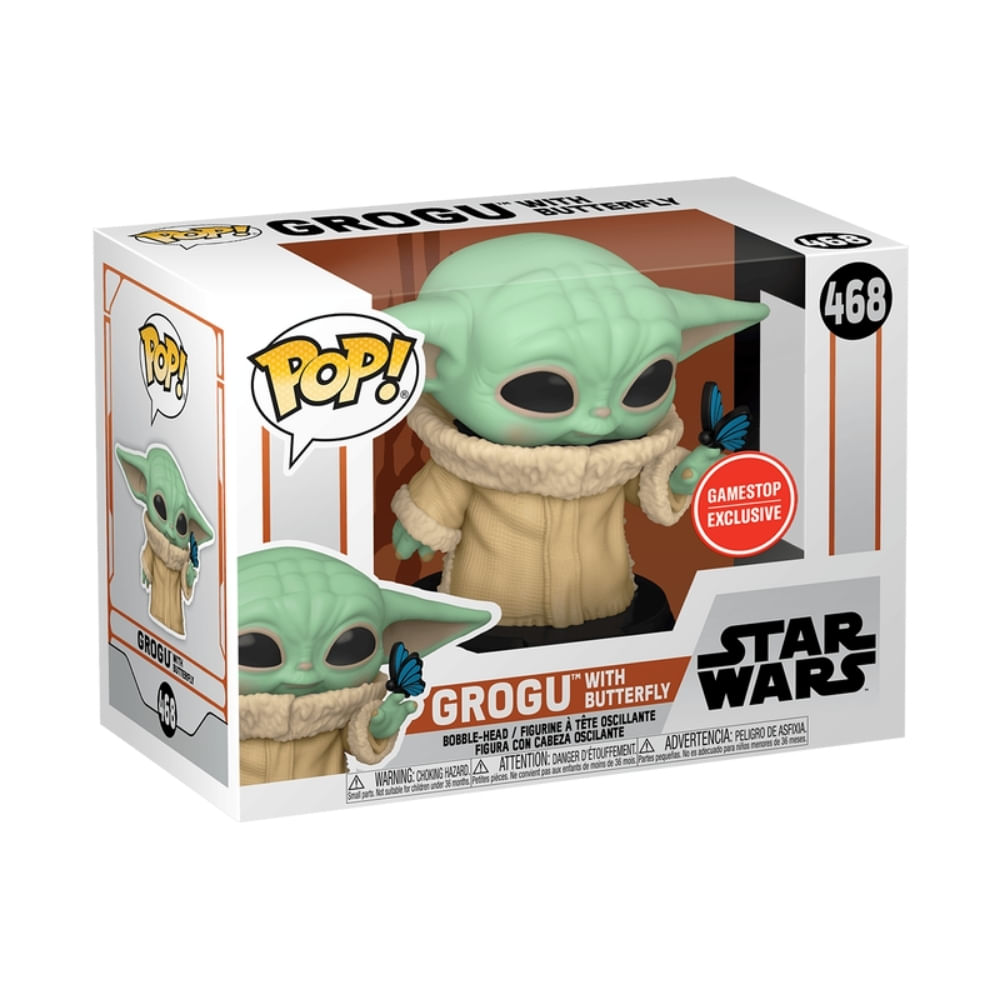 Boneco Funko Pop! Star Wars Mandalorian - Grogu com Borboleta - Imagem 3