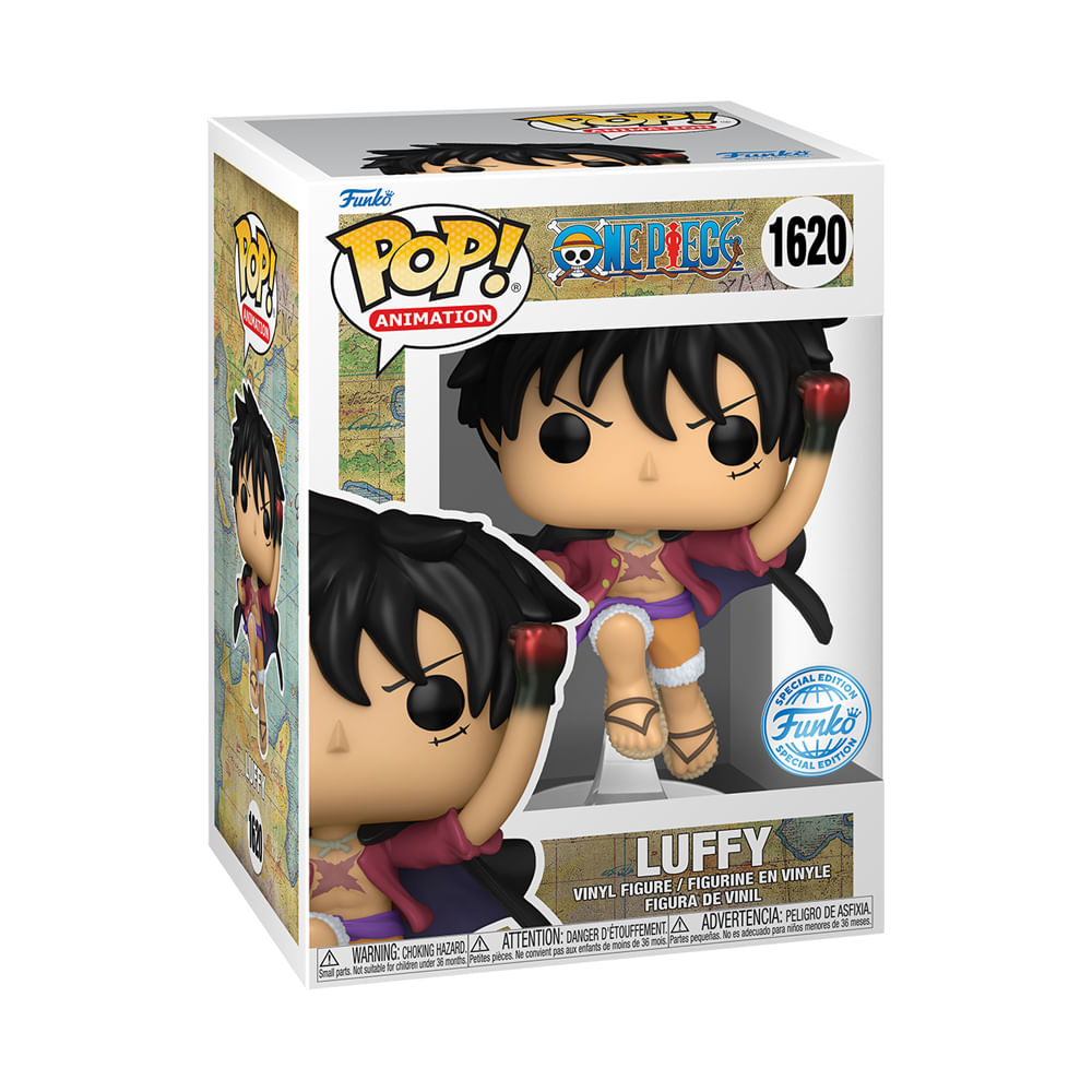 Boneco Funko Pop! One Piece - Luffy Uppercut (Glow) - Imagem 3