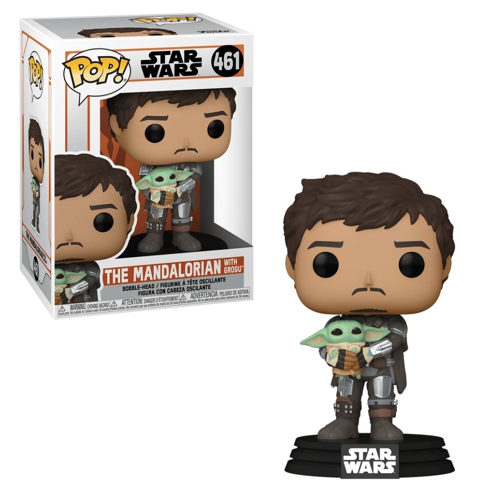 Boneco Funko Pop! Star Wars - Mandalorian- Mando com Grogu
