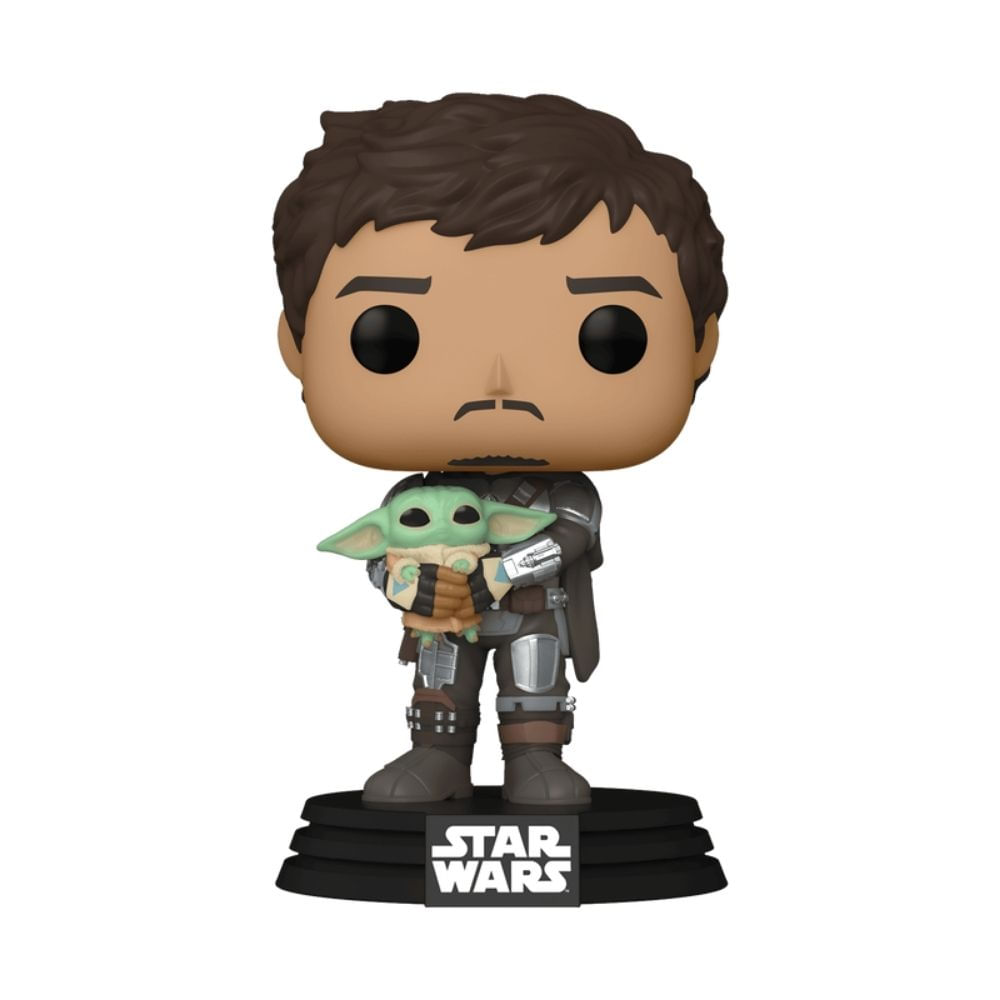 Boneco Funko Pop! Star Wars - Mandalorian- Mando com Grogu - Imagem 2