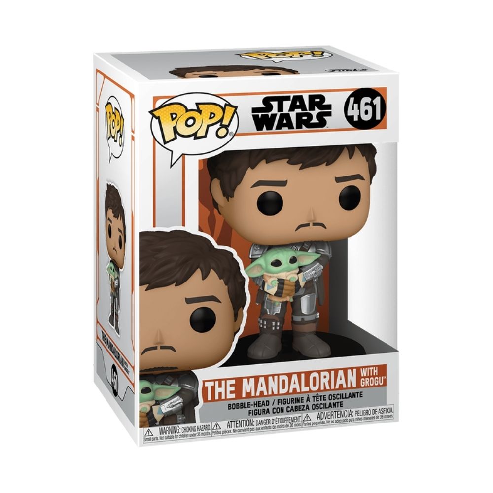 Boneco Funko Pop! Star Wars - Mandalorian- Mando com Grogu - Imagem 3