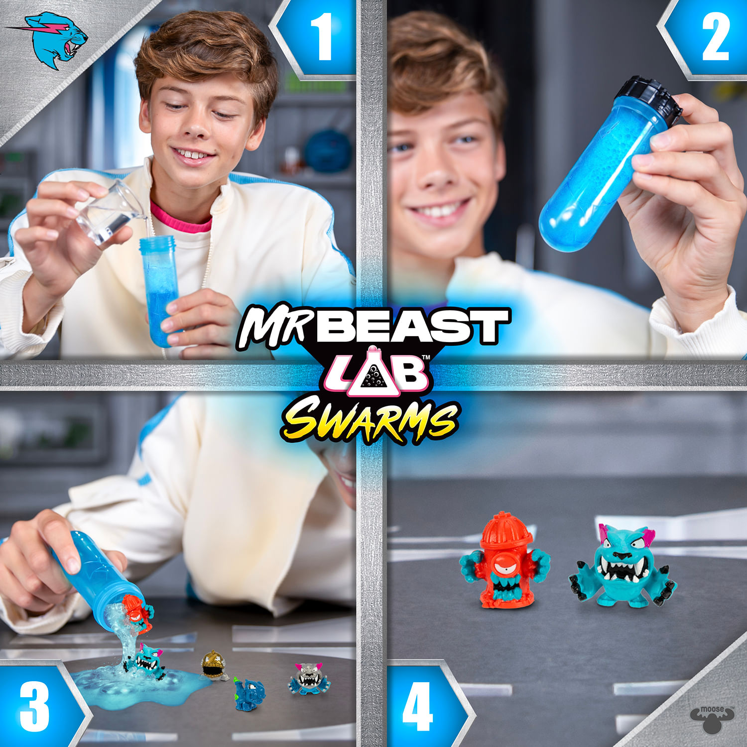 Mega Lab Com 12 Mini Bonecos Surpresa Swarms Mrbeast Lab - Imagem 3