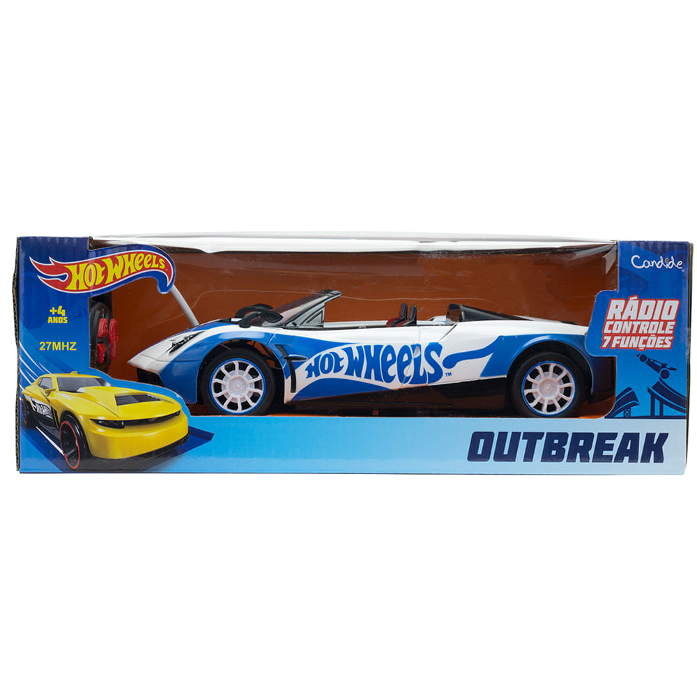 Carrinho de Controle Remoto 7 Funções Hot Wheels Outbreak - Azul - Imagem 2