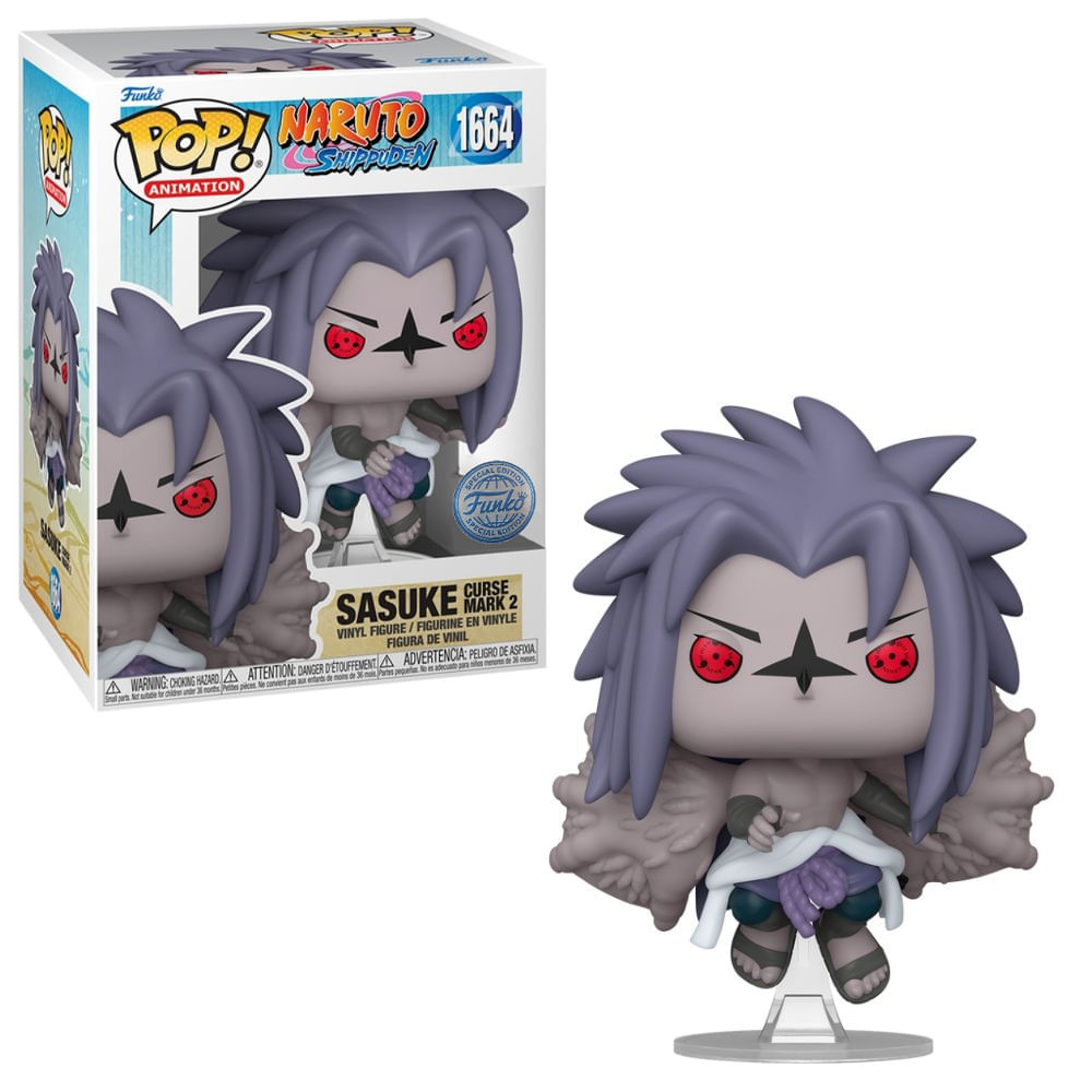Boneco Funko Pop! Naruto Shippuden - Sasuke com Asas da Marca da Maldição