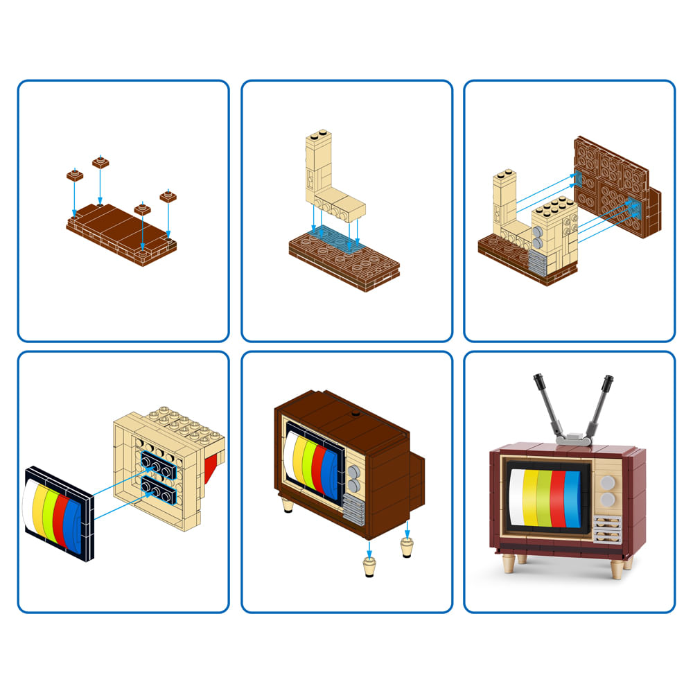 Blocos de Montar Max Premium Retrô - Televisão 168 pçs - Imagem 4