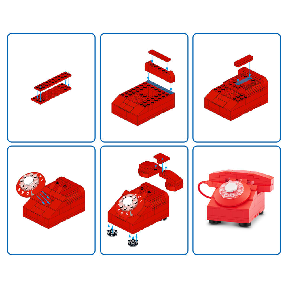 Blocos de Montar Max Premium Retrô - Telefone 141 pçs - Imagem 5
