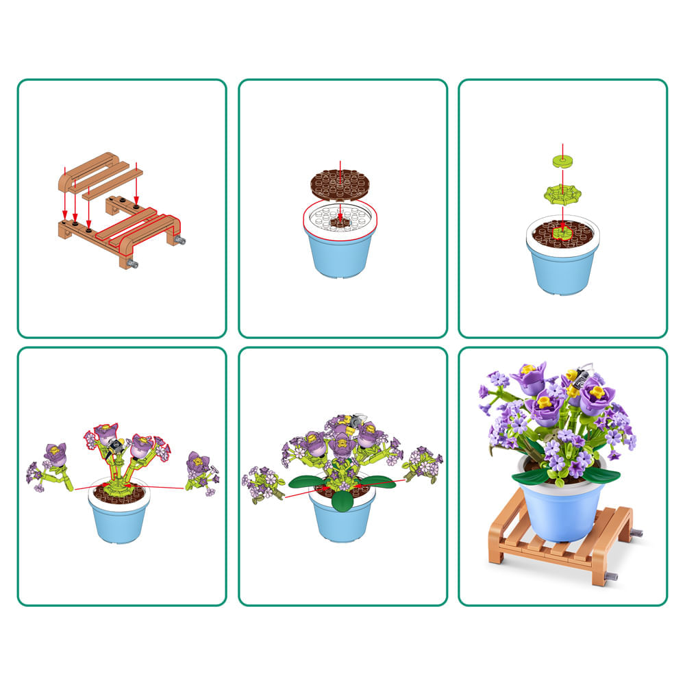 Blocos de Montar Max Premium Garden - Campânula 192 pçs - Imagem 3