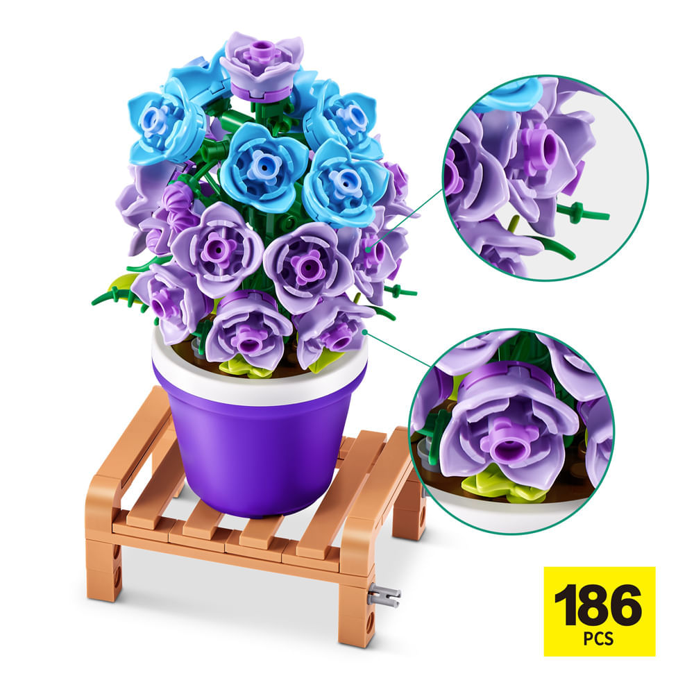 Blocos de Montar Max Premium Garden - Hortênsia 186 pçs - Imagem 2
