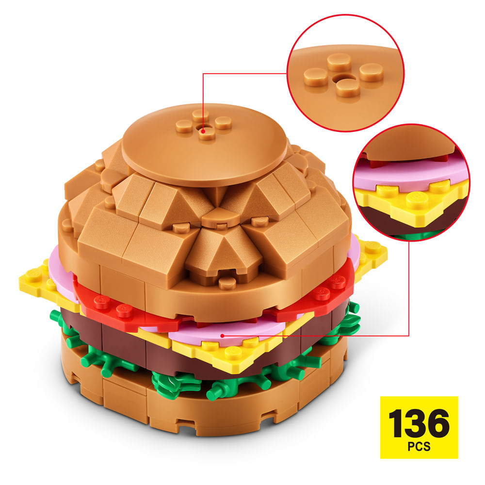 Blocos de Montar Max Premium Snacks - Hambúrguer 136 pçs - Imagem 2