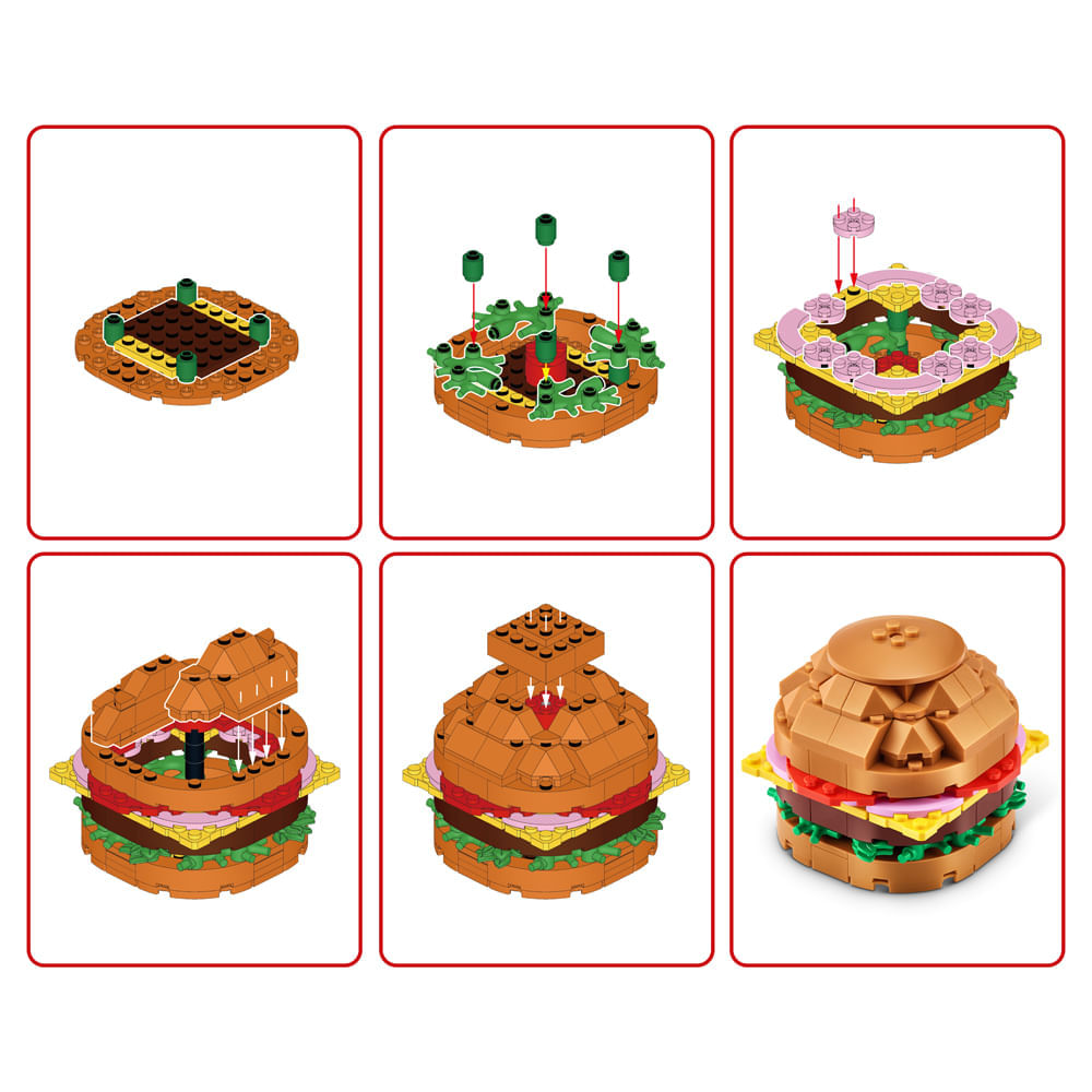 Blocos de Montar Max Premium Snacks - Hambúrguer 136 pçs - Imagem 3