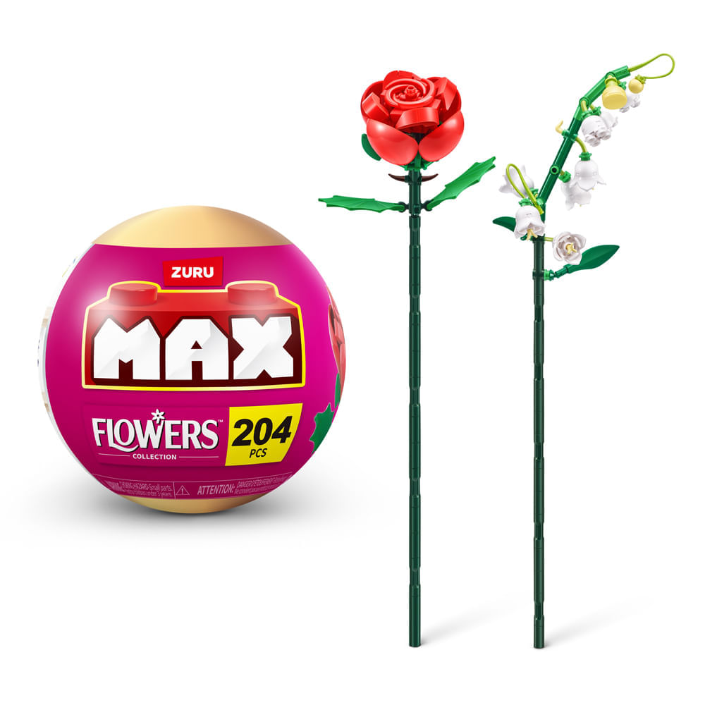 Blocos de Montar Max Premium Flowers - Rosa 204 pçs