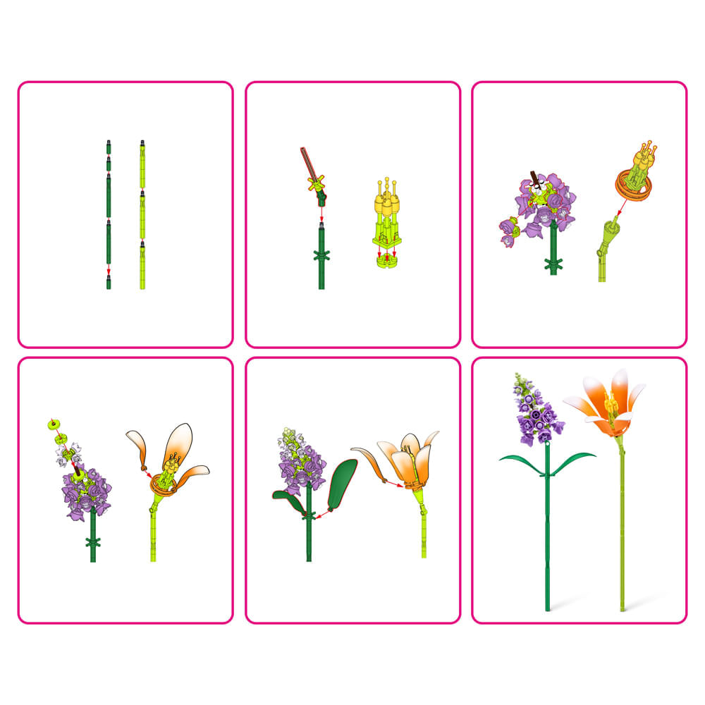 Blocos de Montar Max Premium Flowers - Lírio 232 pçs - Imagem 3