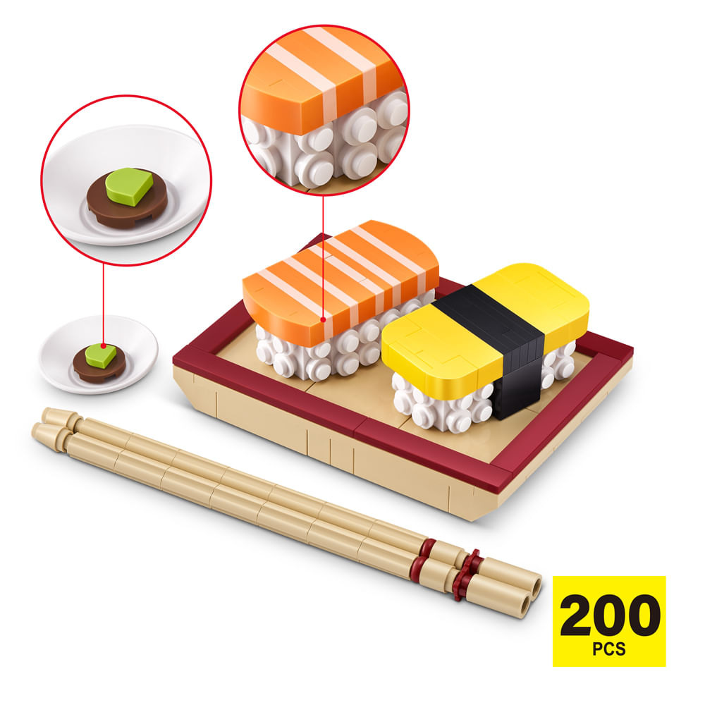 Blocos de Montar Max Premium Snacks - Sushi 200 pçs - Imagem 2