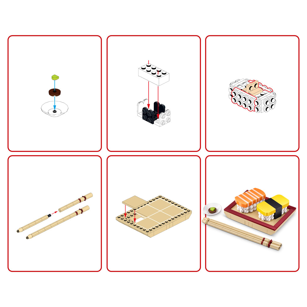 Blocos de Montar Max Premium Snacks - Sushi 200 pçs - Imagem 5