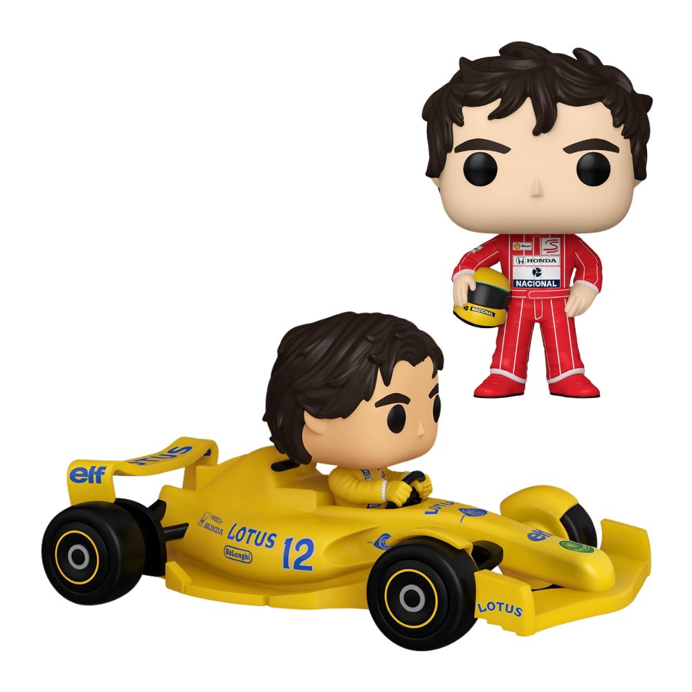 Kit Boneco Funko Pop! Ayrton Senna McLaren + Lotus