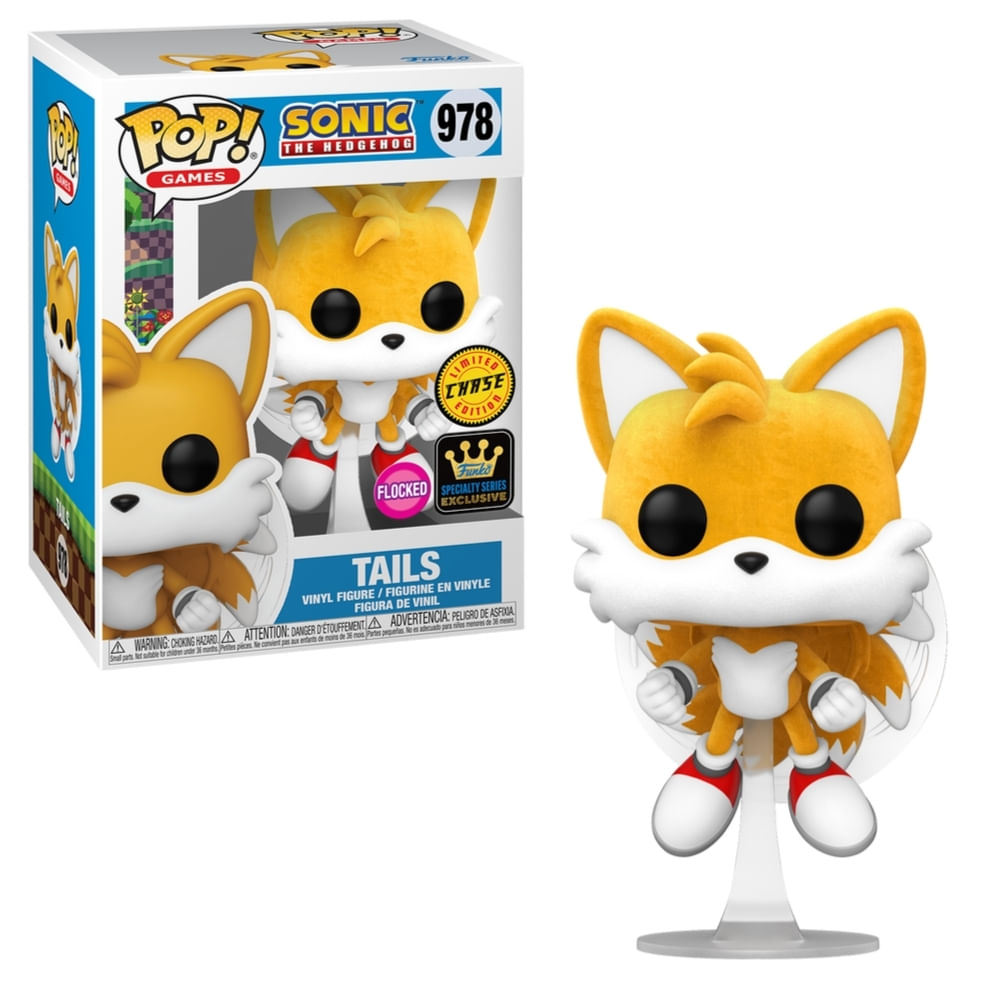 Boneco Funko Pop! Sonic the Hedgehog - Tails Voando Chase