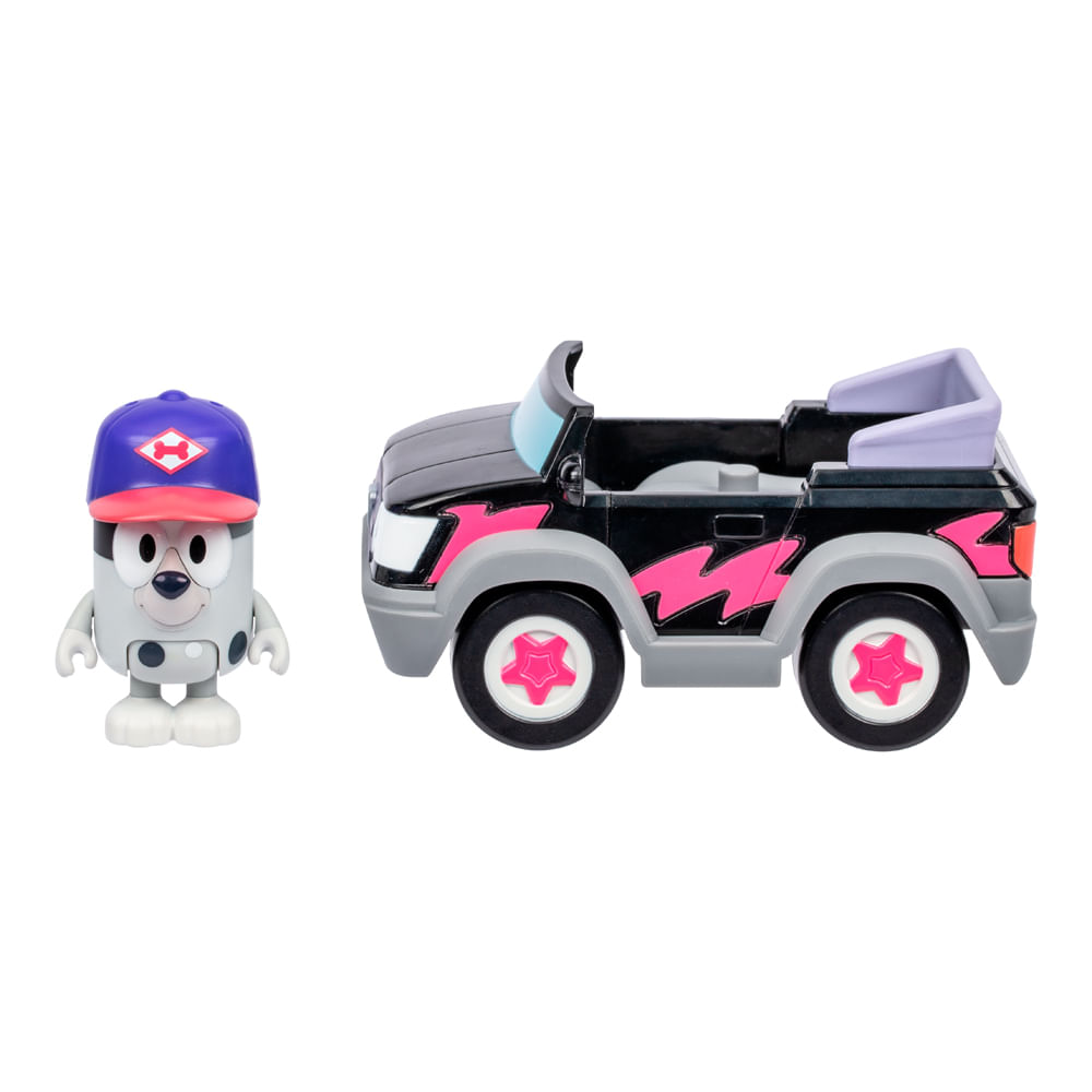 Mini Veículo Bluey com Boneco Colecionável - Carro de Pizza