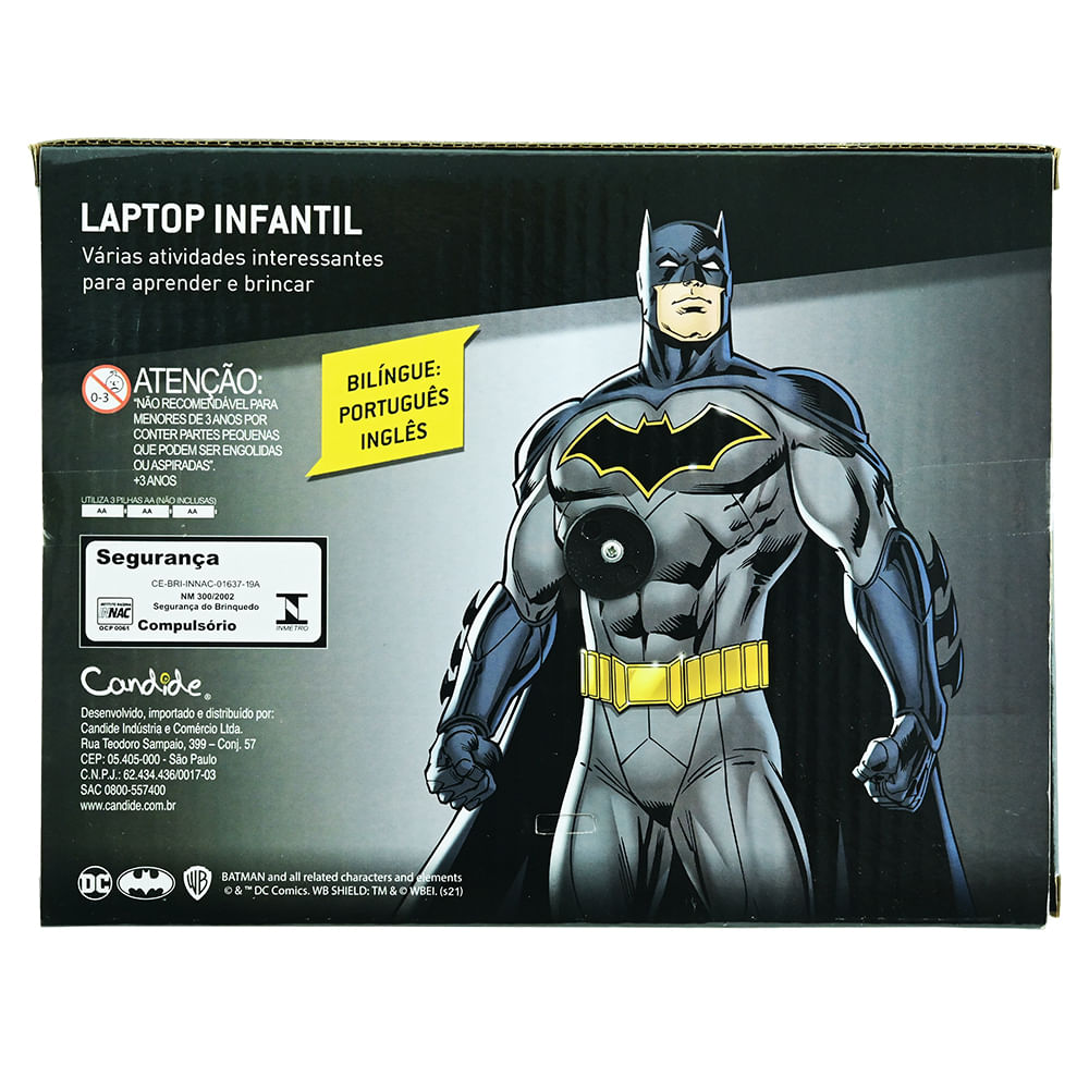 Laptop Infantil Educativo Candide Batman Bilíngue + Moto à Fricção Batman Power Bike - Imagem 2