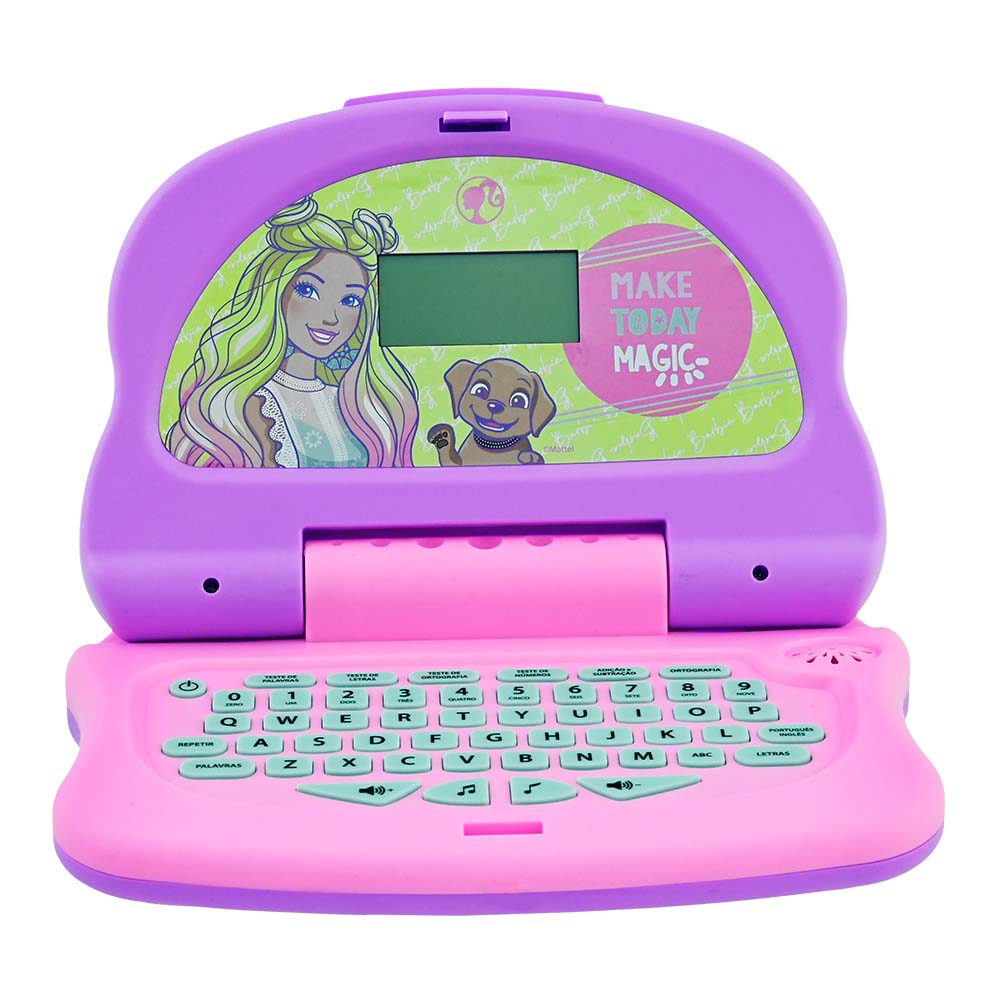 Kit Laptop Infantil Educativo Candide Barbie Charm Tech Bilíngue + 1 Fidget Spinner Sortido - Imagem 3
