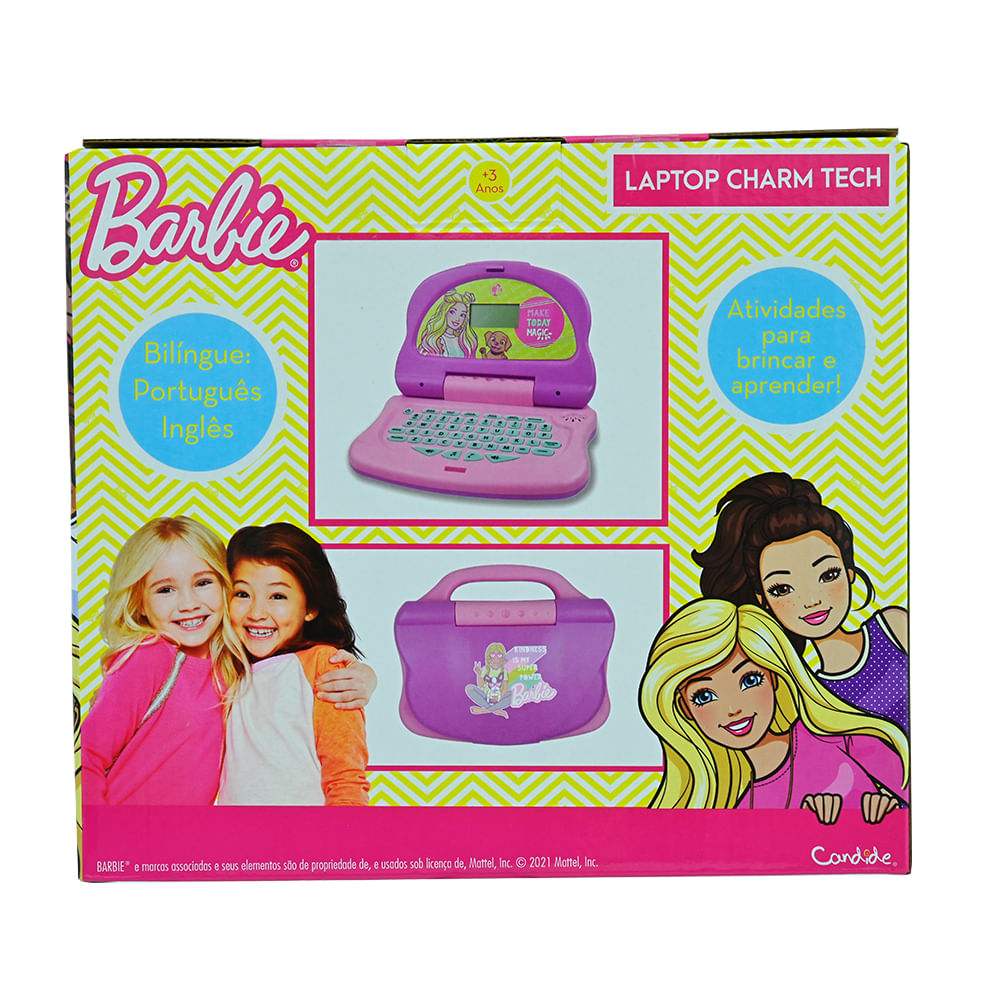 Kit Laptop Infantil Educativo Candide Barbie Charm Tech Bilíngue + 1 Fidget Spinner Sortido - Imagem 5