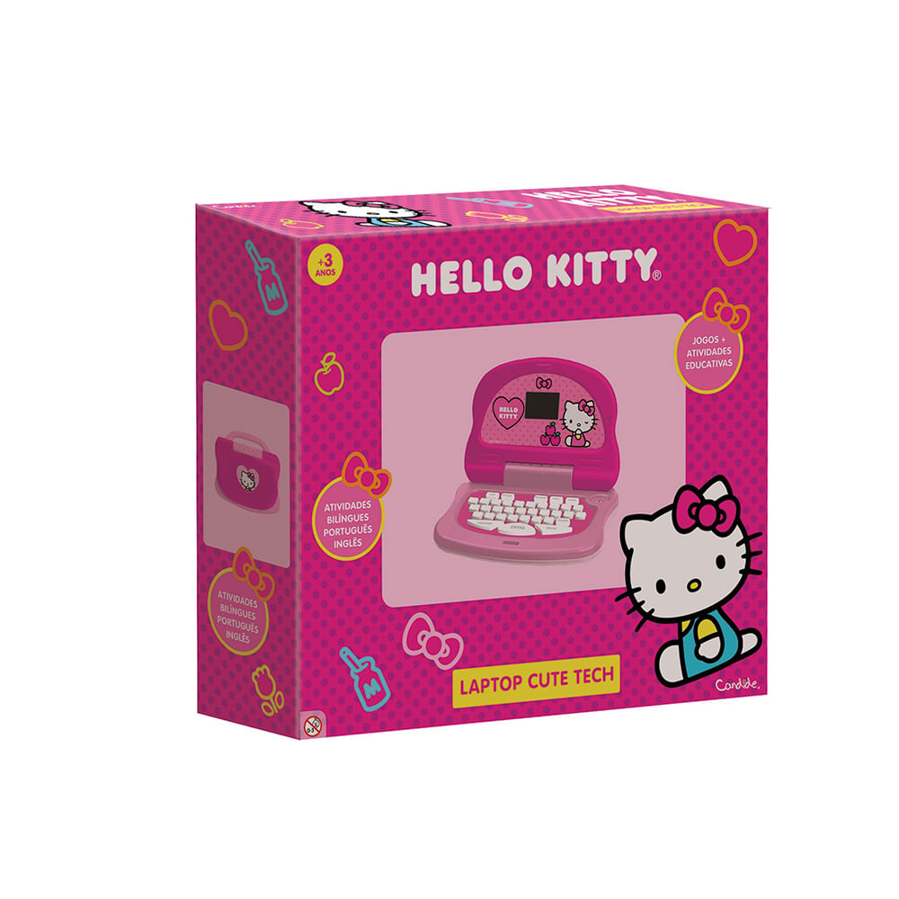Kit Laptop Infantil Educativo Candide Hello Kitty Tech Bilíngue + 1 Fidget Spinner Sortido - Imagem 4