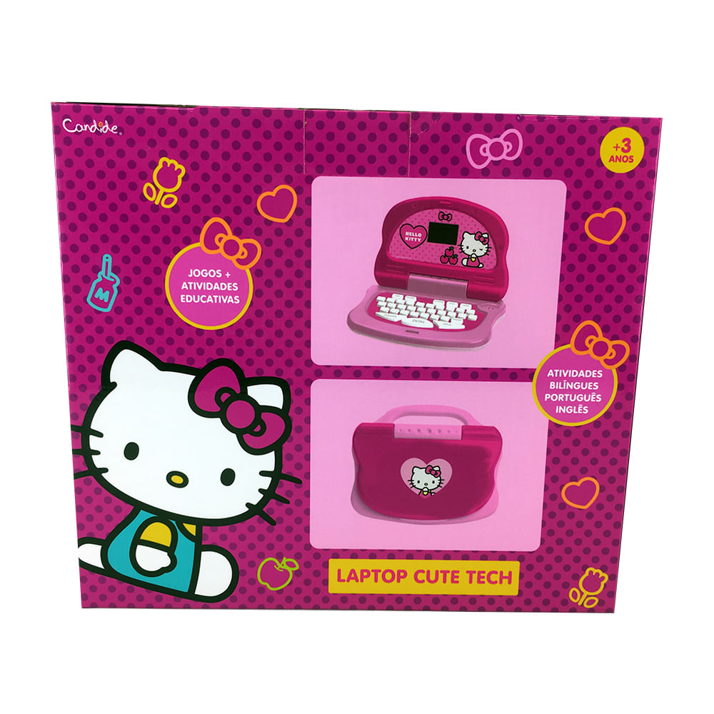 Kit Laptop Infantil Educativo Candide Hello Kitty Tech Bilíngue + 1 Fidget Spinner Sortido - Imagem 5