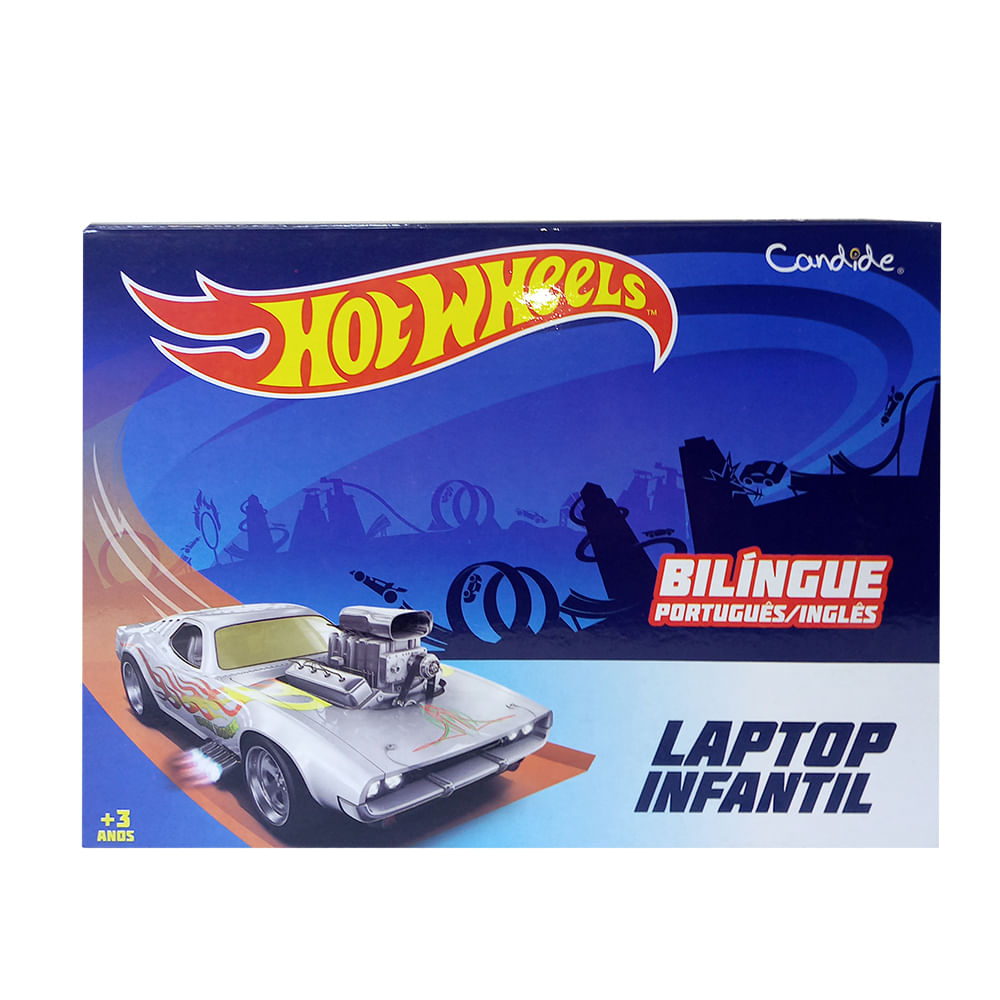 Kit Laptop Infantil Educativo Candide Hot Wheels Bilíngue + 1 Fidget Spinner Sortido - Imagem 4