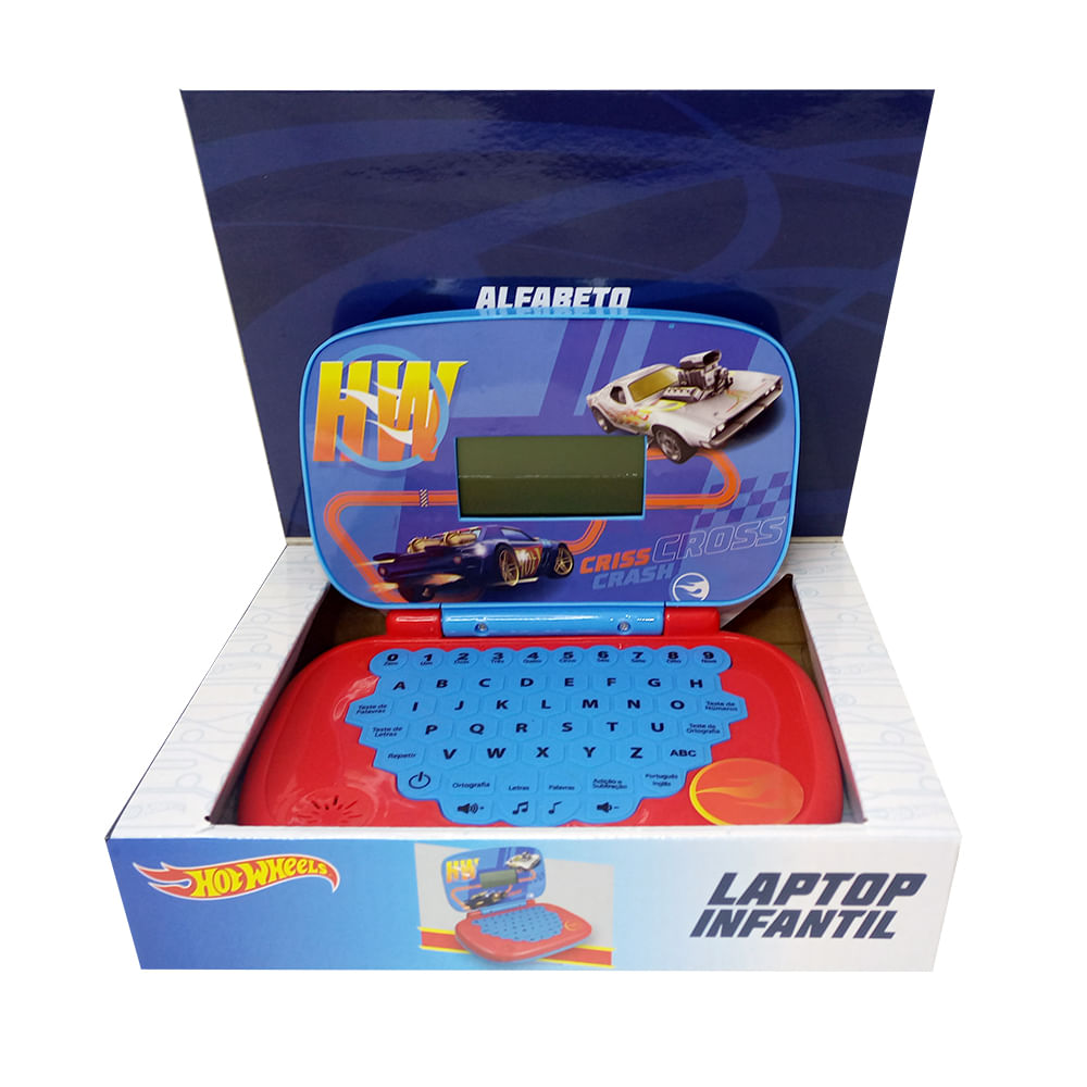 Kit Laptop Infantil Educativo Candide Hot Wheels Bilíngue + 1 Fidget Spinner Sortido - Imagem 6
