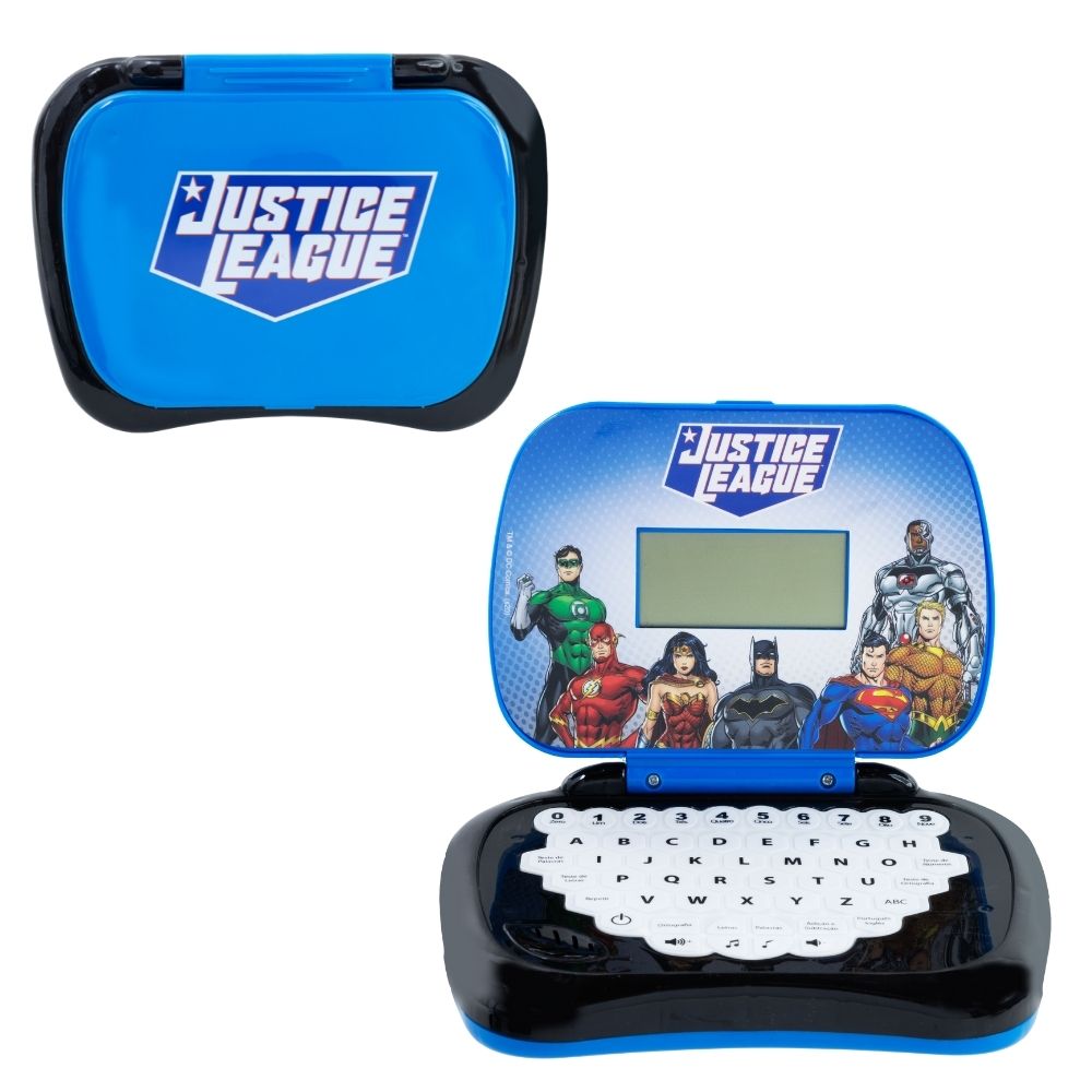 Kit Laptop Infantil Educativo Candide Liga Da Justiça Bilíngue + 1 Fidget Spinner Sortido - Imagem 3