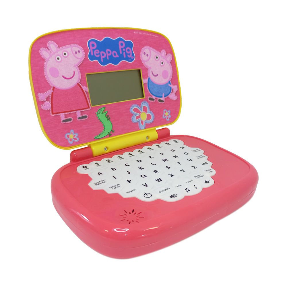 Kit Laptop Infantil Educativo Candide Peppa Pig Bilíngue + 1 Fidget Spinner Sortido - Imagem 2