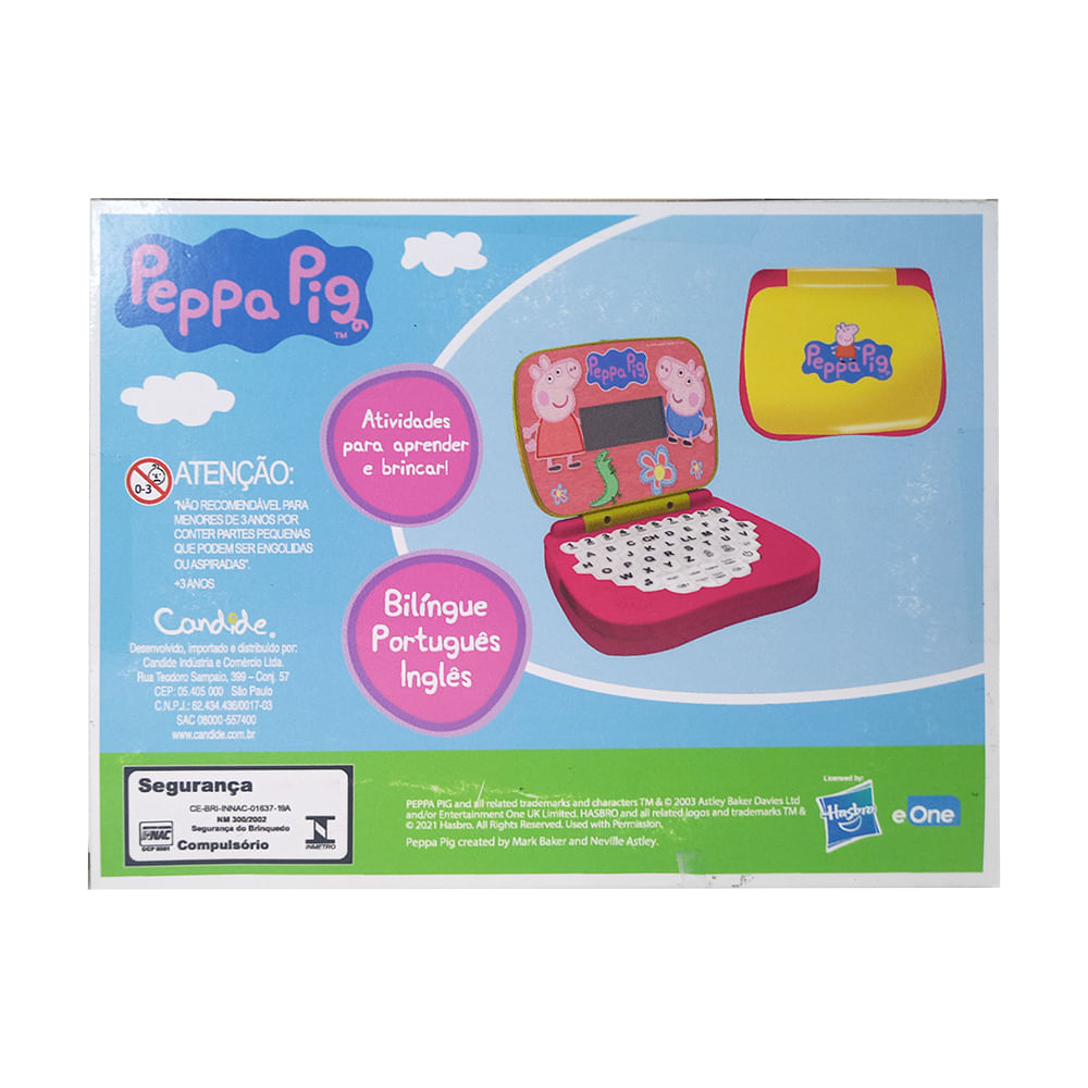 Kit Laptop Infantil Educativo Candide Peppa Pig Bilíngue + 1 Fidget Spinner Sortido - Imagem 4