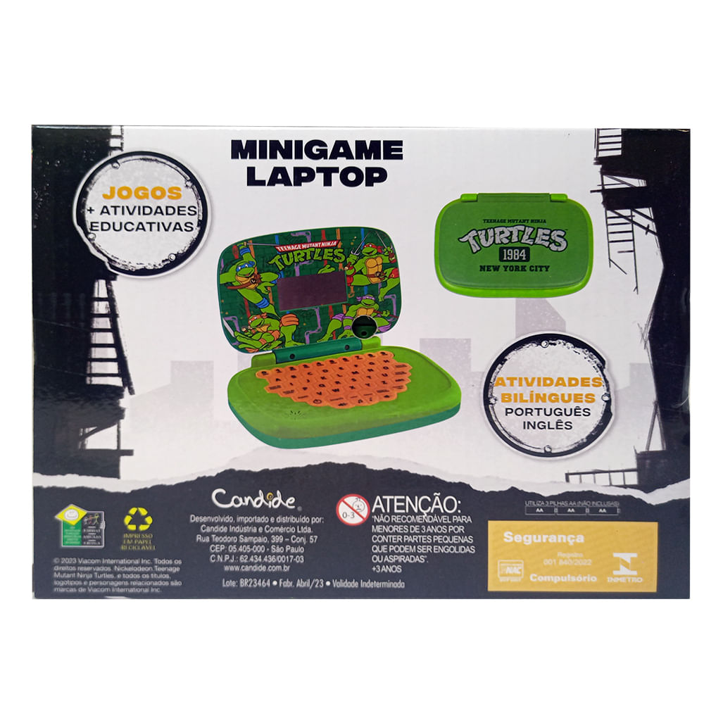 Kit Laptop Infantil Educativo Candide Tartarugas Ninja Bilíngue + 1 Fidget Spinner Sortido - Imagem 5