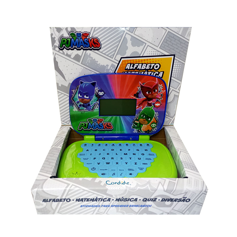 Kit Laptop Infantil Educativo Candide Pj Masks Bilíngue + 1 Fidget Spinner Sortido - Imagem 2