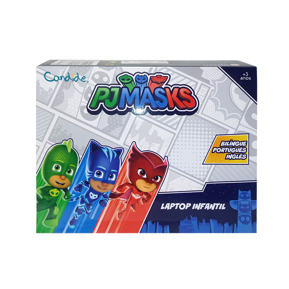 Kit Laptop Infantil Educativo Candide Pj Masks Bilíngue + 1 Fidget Spinner Sortido - Imagem 3