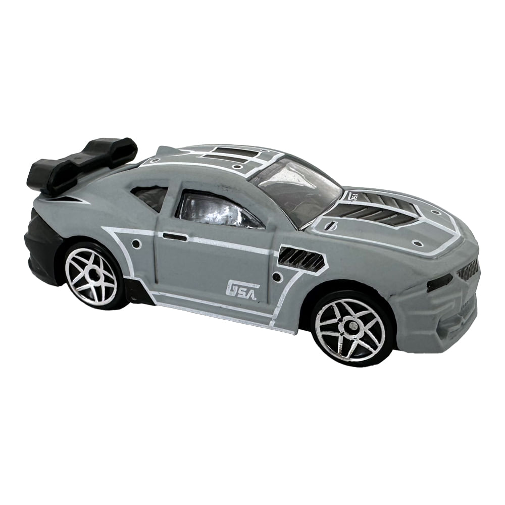 Kit com 4 Mini Carrinhos Die Cast Garagem S.A. - Laranja + Branco + Cinza + Prata - Imagem 2
