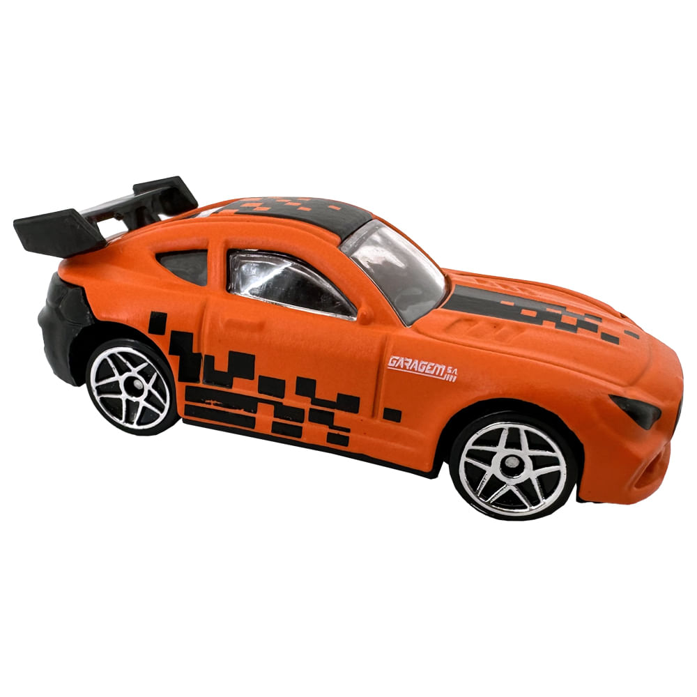 Kit com 4 Mini Carrinhos Die Cast Garagem S.A. - Laranja + Branco + Cinza + Prata - Imagem 4