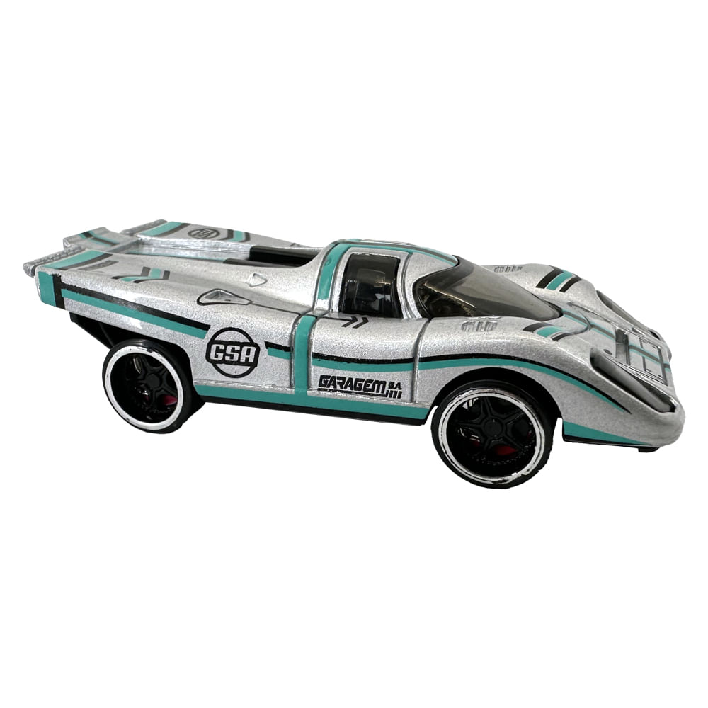Kit com 4 Mini Carrinhos Die Cast Garagem S.A. - Laranja + Branco + Cinza + Prata - Imagem 5