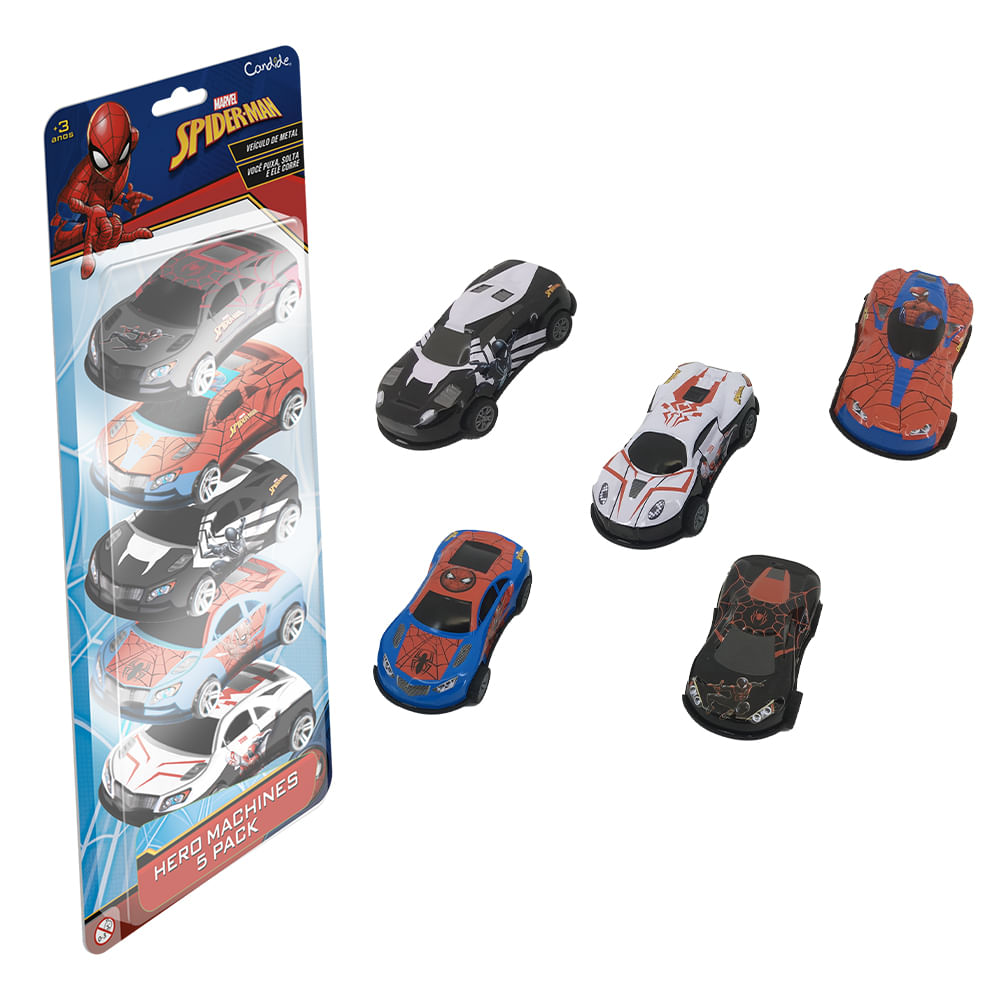 Kit Homem-Aranha - Laptop Infantil Bilíngue + 5 Mini Veiculos Pull Back - Imagem 2