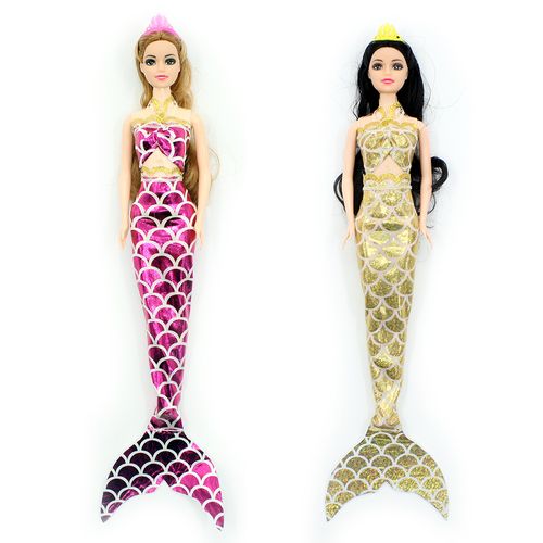 Kit 2 Bonecas Dream Doll Sereia - Rosa + Dourada