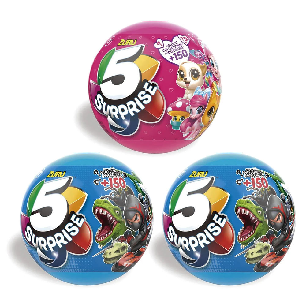 Kit  C/3  Five Surprise - Colecionáveis - 2 Azul 1 Rosa