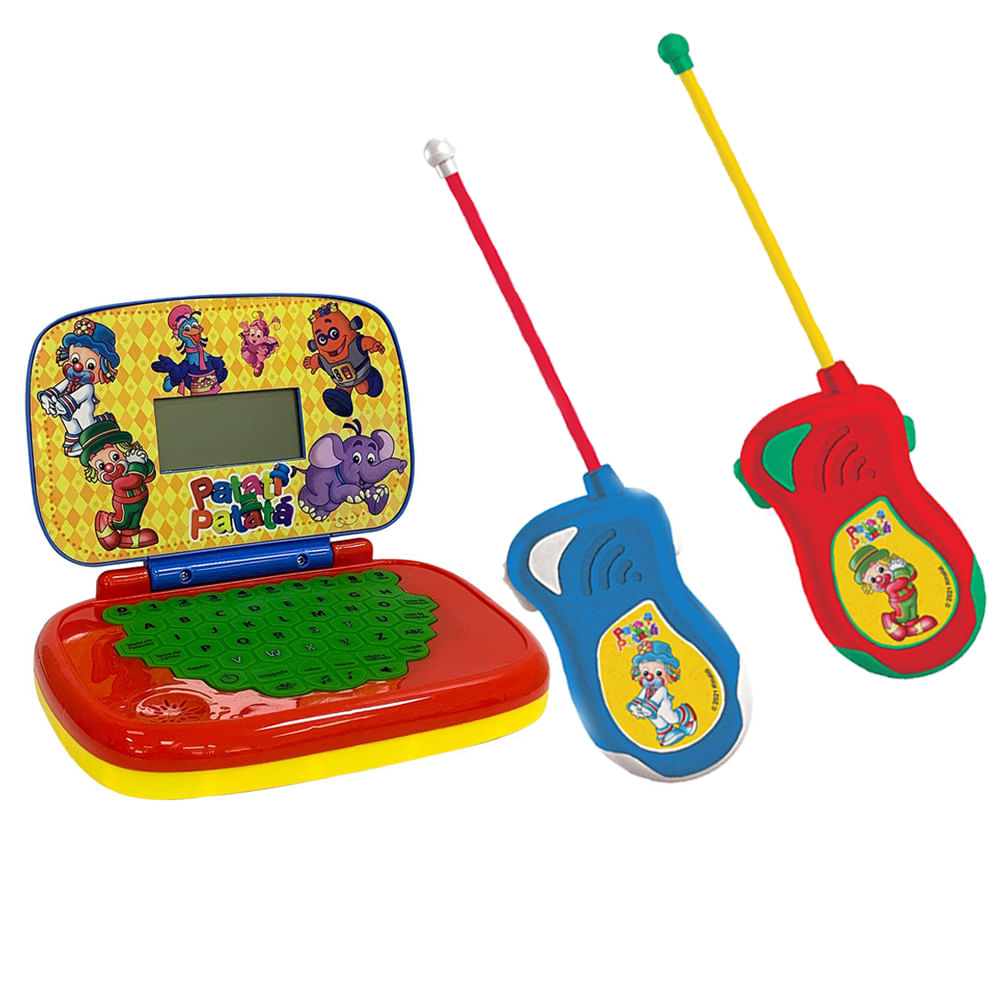 Kit Patati Patatá - Laptop Infantil Bilíngue + Walkie Talkie Infantil