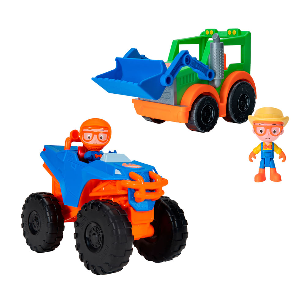 Kit 2 Carrinhos Roda Livre Blippi Utility - Trator + Super Caminhão